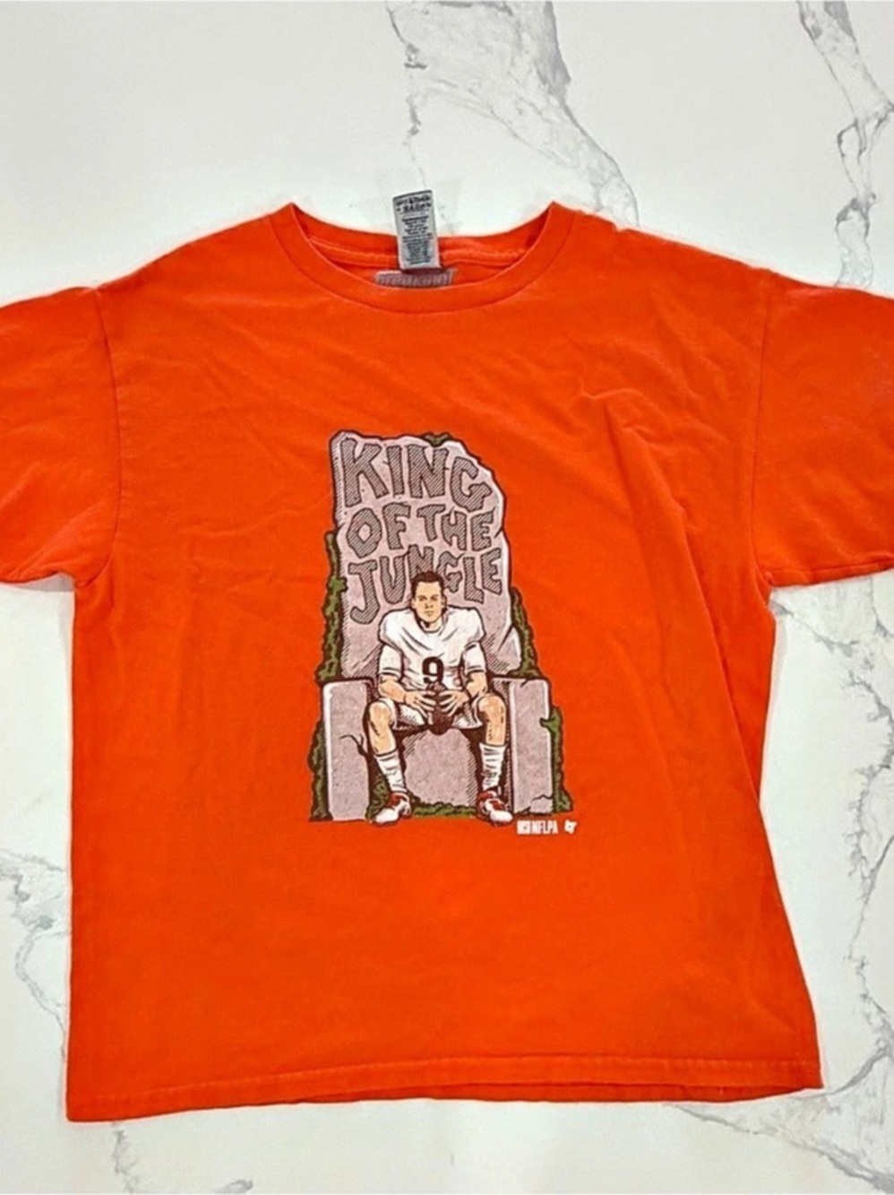 BreakingT Joe Burrow Bengals "King Of The Jungle" Graphic T-Shirt Youth Large